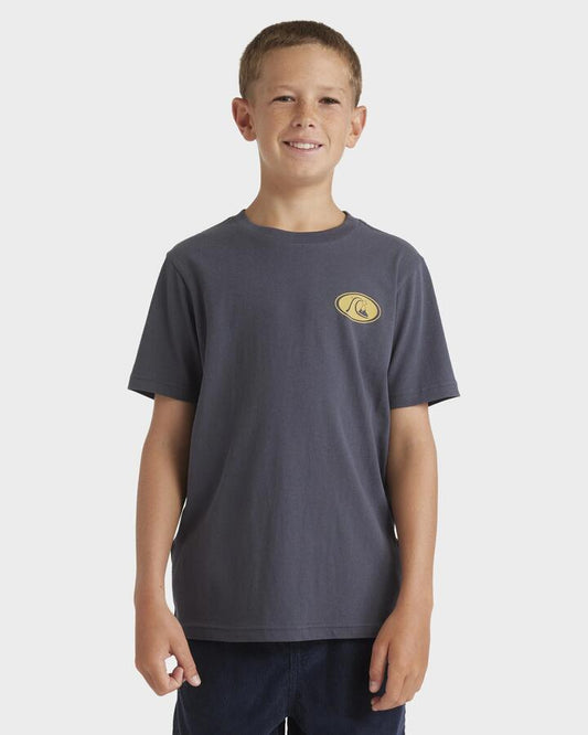 Image of T-Shirts. Product name - Quiksilver Boys 8-16 Inside Section T-Shirt Iron Gate in Iron Gate colour by brand - Quiksilver