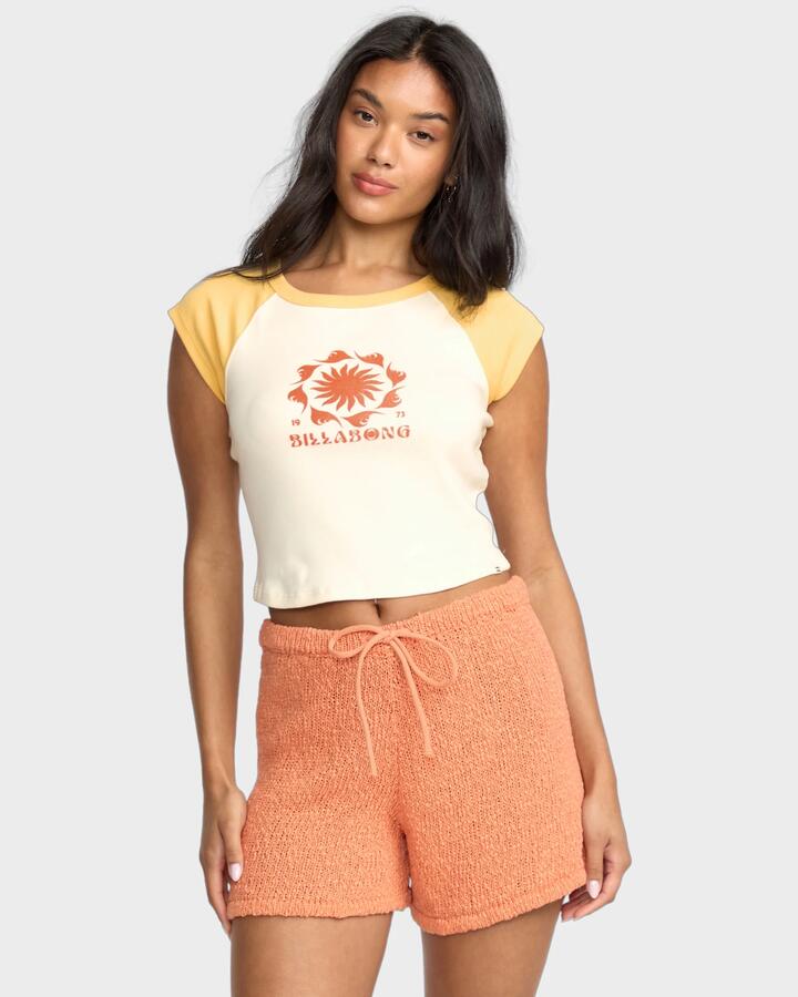 Image of T-Shirts. Product name - Billabong Womens Beach Club Babe T-Shirt Butter in Butter colour by brand - Billabong