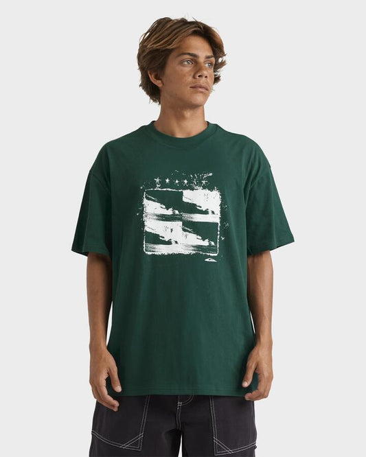 Image of T-Shirts. Product name - Quiksilver Mens Scanner T-Shirt Botanical Garden in Botanical Garden colour by brand - Quiksilver