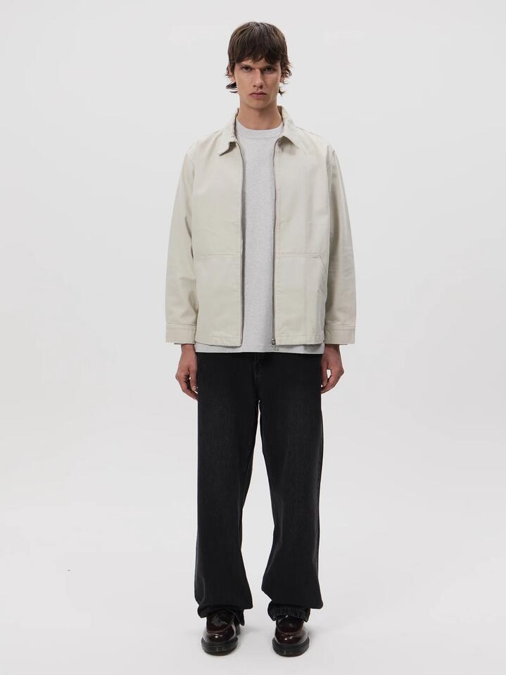 Image of a model wearing Outerwear. Productname: Article One Gus Jacket in Ecru colour by brand - Article One