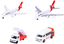 Image of Toy Playsets. Product name - Majorette Qantas Plane and Vehicle in colour by brand - Toymate