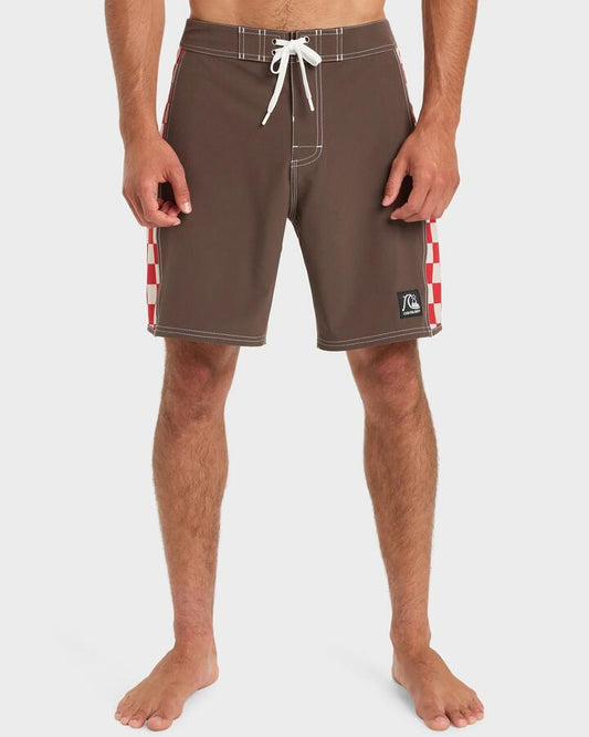 Image of Swimwear. Product name - Quiksilver Mens Original Arch 18" Boardshorts Chocolate Brown in Chocolate Brown colour by brand - Quiksilver