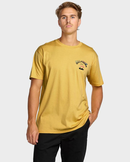 Image of T-Shirts. Product name - Billabong Mens Arch Fade T-Shirt Dust Yellow in Dust Yellow colour by brand - Billabong