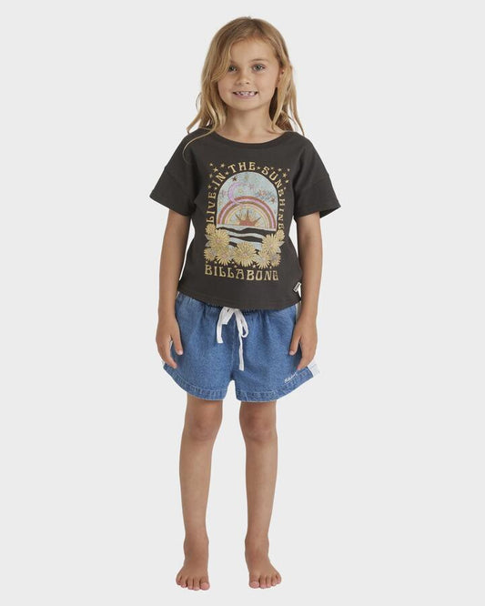 Image of T-Shirts. Product name - Billabong Girls 0-5 Endress Summer T-Shirt Off Black in Off Black colour by brand - Billabong