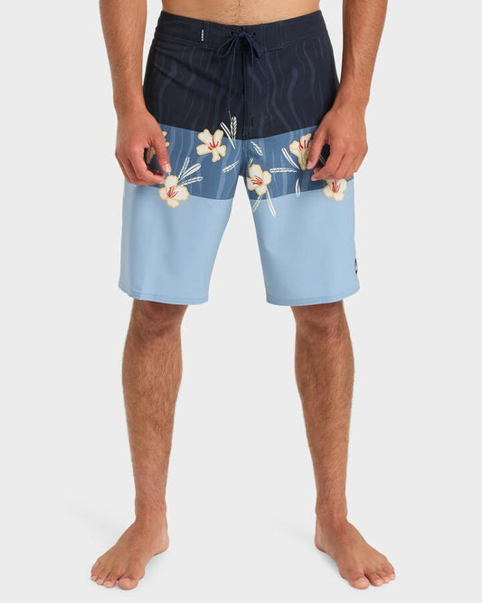 Image of Swimwear. Product name - Quiksilver Mens Surfsilk Straight 20" Boardshorts Dark Navy Panel Dusty Floral in Dark Navy Panel Dusty Floral colour by brand - Quiksilver