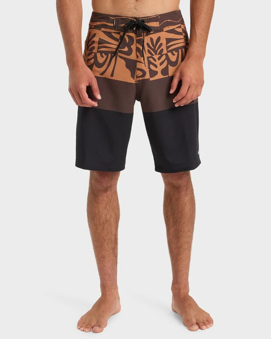 Image of Swimwear. Product name - Quiksilver Mens Surfsilk Straight 20" Boardshorts Chocolate Brown Panel Terra in Chocolate Brown Panel Terra colour by brand - Quiksilver
