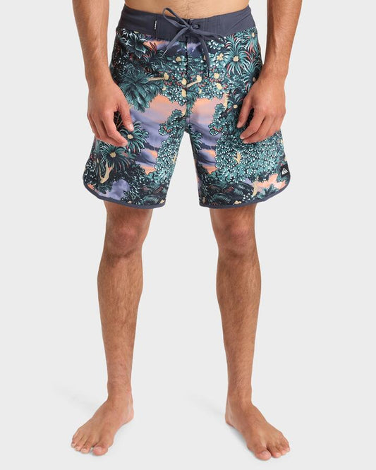 Image of Swimwear. Product name - Quiksilver Mens Surfsilk 18" Boardshorts India Ink Hidden Gem in India Ink Hidden Gem colour by brand - Quiksilver