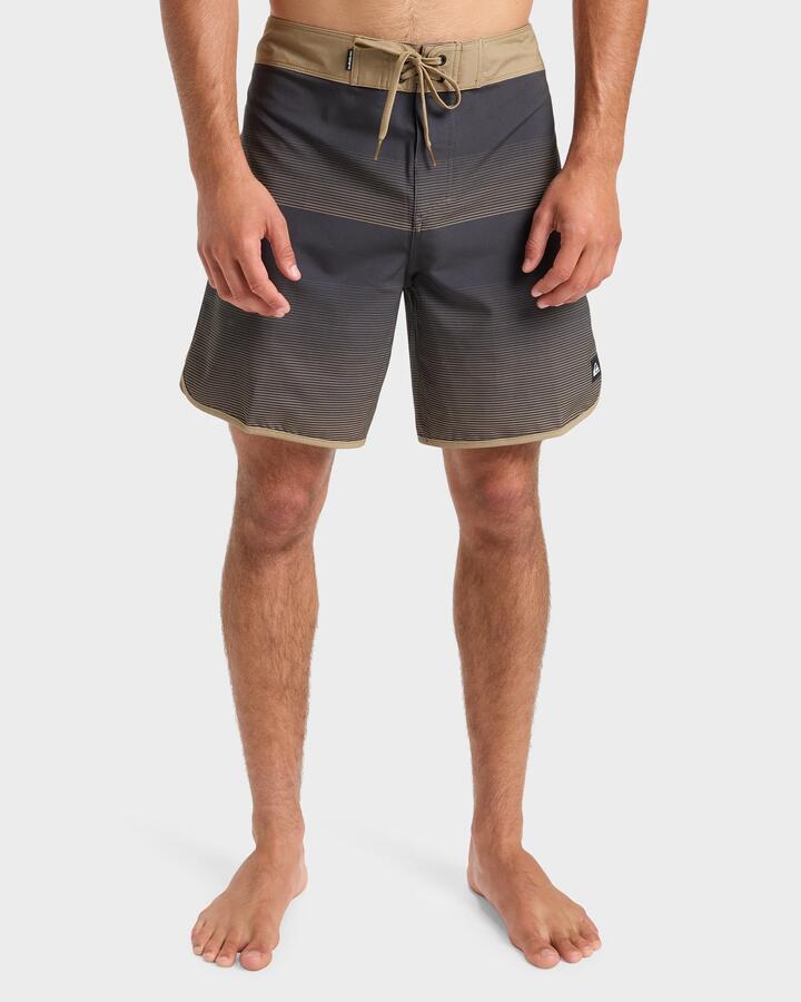 Image of Swimwear. Product name - Quiksilver Mens Surfsilk 18" Boardshorts Tarmac Tijuana in Tarmac Tijuana colour by brand - Quiksilver