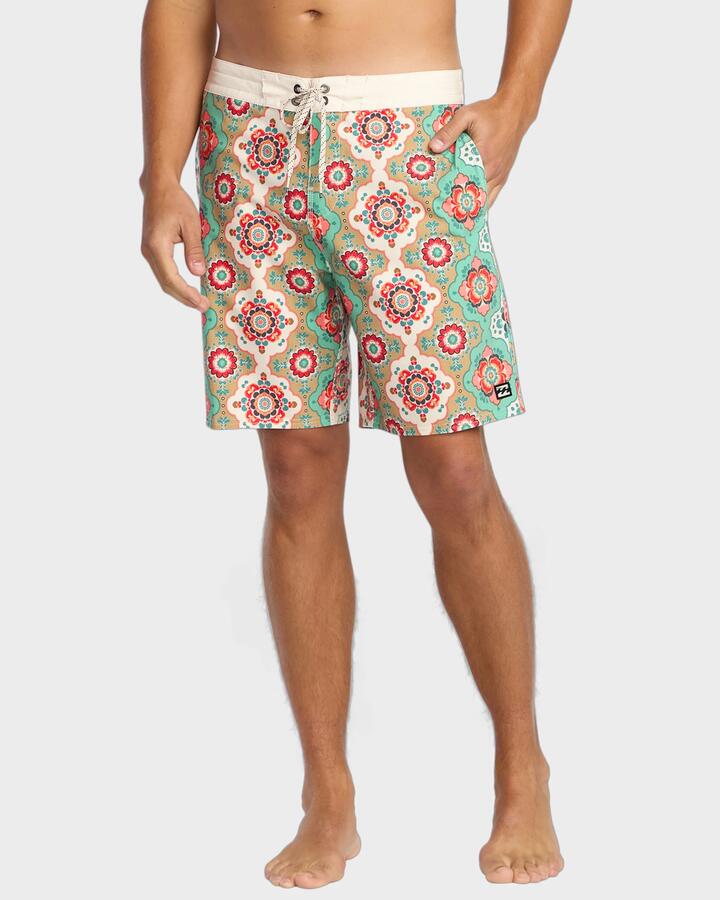 Image of Swimwear. Product name - Billabong Mens Sundays Lo Tide 18.5" Boardshorts Sand - in Sand colour by brand - Billabong