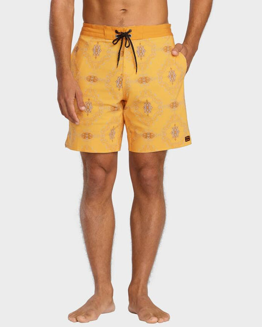 Image of Swimwear. Product name - Billabong Mens Good Times Lo Tide 17.5" Boardshorts Dust Yellow in Dust Yellow colour by brand - Billabong