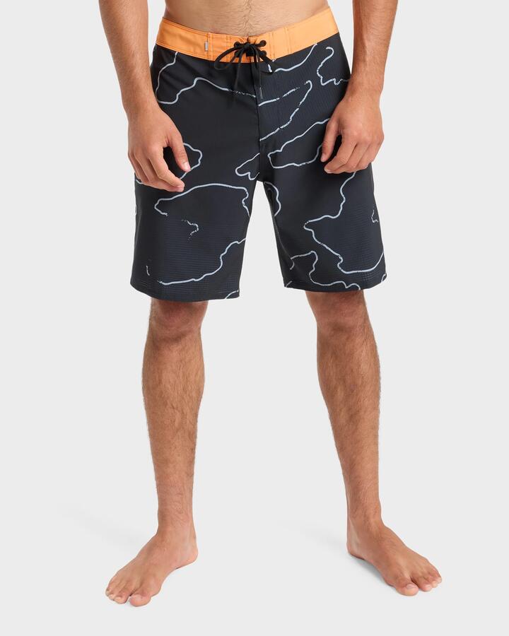 Image of Swimwear. Product name - Quiksilver Mens Highline Straight 19" Boardshorts Black Camostrokes in Black Camostrokes colour by brand - Quiksilver