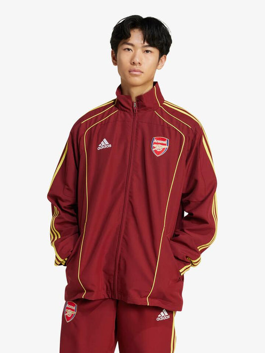Image of a model wearing Tops. Productname: Adidas AFC UBP Track Top in Noble Maroon colour by brand - Adidas