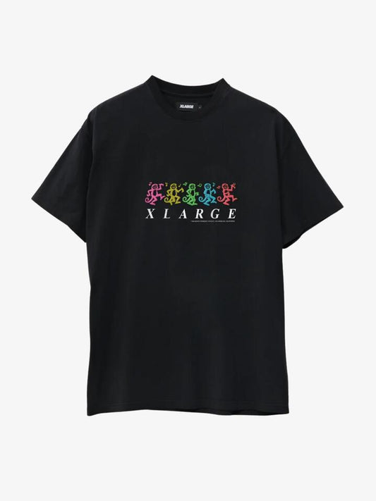Image of a model wearing Tops. Productname: Xlarge Funky SS Tee in Pigment Black colour by brand - Xlarge