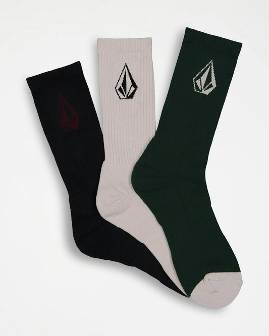 Image of Socks. Productname: Volcom - Mens Full Stone Crew Socks - Black Combo - in Black Combo colour by brand - Volcom