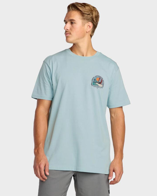 Image of T-Shirts. Product name - Billabong Mens Sundown Adiv T-Shirt Dusty Blue in Dusty Blue colour by brand - Billabong