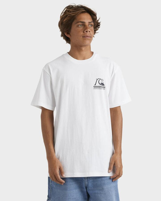 Image of T-Shirts. Product name - Quiksilver Mens Under The Lip T-Shirt White in White colour by brand - Quiksilver