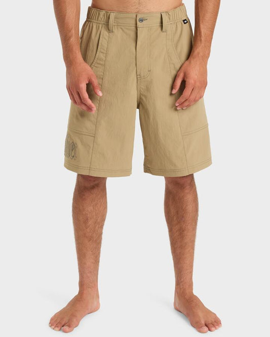 Image of a model wearing Shorts. Productname: Quiksilver Mens Mercury Forge 20" Hybrid Shorts Elmwood - in Elmwood colour by brand - Quiksilver