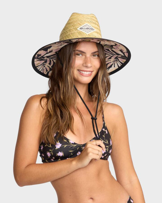 Image of Hats. Productname: Billabong - Womens Tipton Straw Hat - Black Floral - in Black Floral colour by brand - Billabong