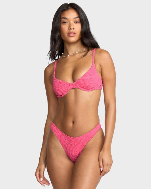 Image of Swimwear. Product name - Billabong Womens We'Re Wild Hike Bikini Bottom Paradise Pink in Paradise Pink colour by brand - Billabong