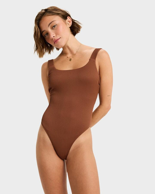 Image of Swimwear. Product name - Roxy Womens Roxy Love One Piece Swimsuit Tiramisu in Tiramisu colour by brand - Roxy