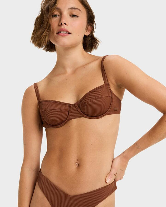 Image of Swimwear. Productname: Roxy - Womens Rozy Love The Queen Bikini Top - Tiramisu - in Tiramisu colour by brand - Roxy