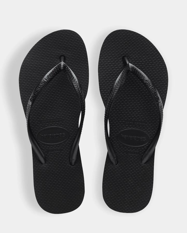 Image of Heels. Product name - Havaianas Womens Slim Platform Thongs Preto in Preto colour by brand - Havaianas