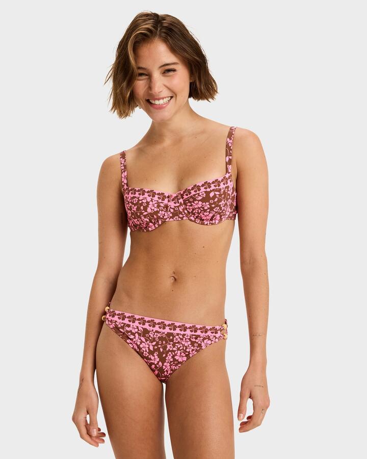 Image of Swimwear. Product name - Roxy Womens Kerline Hipster Bikini Bottom Tiramisu Kerlina Border in Tiramisu Kerlina Border colour by brand - Roxy