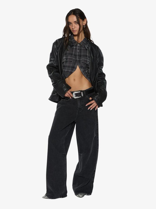Image of a model wearing Denim. Productname: Ksubi KSuper Temper Jean in Black colour by brand - Ksubi