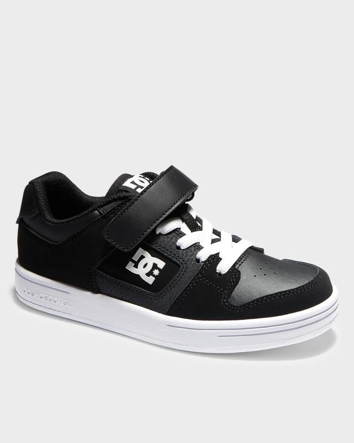 Image of Shoes. Product name - DC Shoes Boys 8-16 Manteca 4 V Skate Shoes Black/Black/White in Black/Black/White colour by brand - DC Shoes