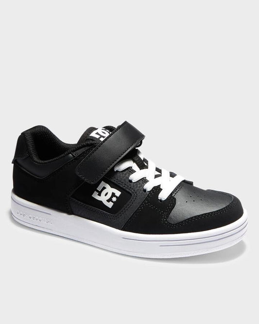 Image of Shoes. Product name - DC Shoes Boys 8-16 Manteca 4 V Skate Shoes Black/Black/White in Black/Black/White colour by brand - DC Shoes