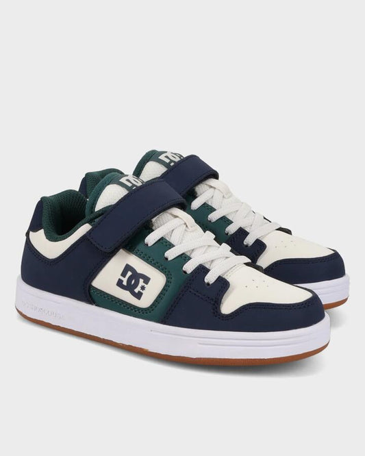 Image of Shoes. Productname: DC Shoes Boys 8-16 Manteca 4 V Skate Shoes Navy/White/Green - in Navy/White/Green colour by brand - DC Shoes