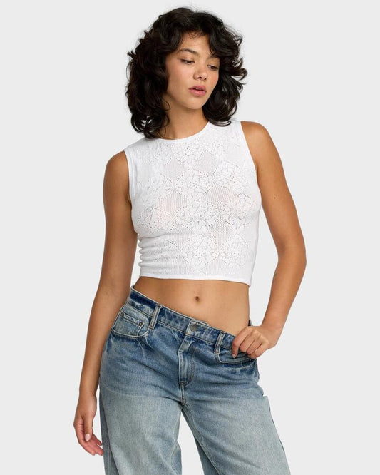 Image of Accessories. Productname: RVCA Womens Shiver Crew Neck Whisper White - in Whisper White colour by brand - RVCA