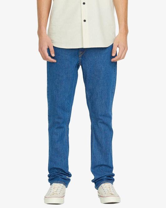 Image of Jeans. Product name - Volcom Mens Vorta Denim Jeans Bold Blue in Bold Blue colour by brand - Volcom