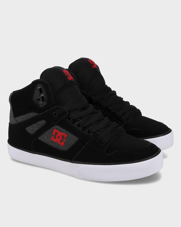 Image of Sneakers. Product name - DC Shoes Mens Pure High-Top Wc Sneakers Black/Red/Black in Black/Red/Black colour by brand - DC Shoes