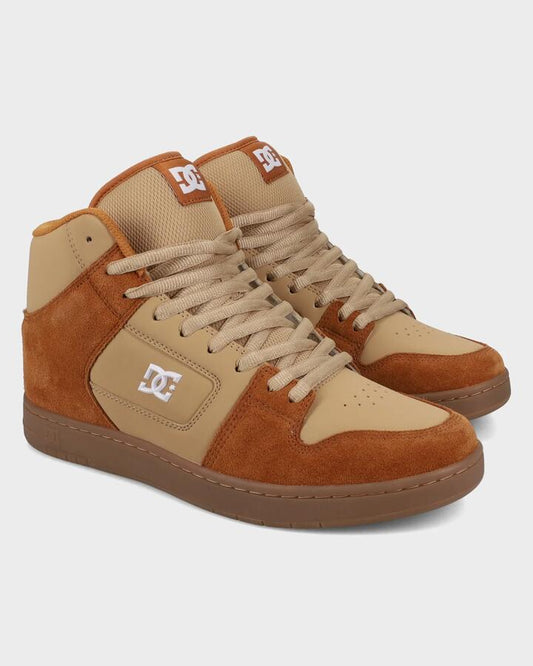 Image of Shoes. Productname: DC Shoes Mens Manteca 4 Hi Skate Shoes Brown/Gum - in Brown/Gum colour by brand - DC Shoes