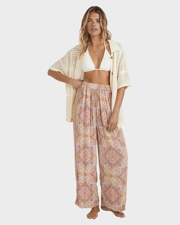 Image of a model wearing Pants. Productname: Billabong Womens Just For You Elastic Waist Pants Sunstone - in Sunstone colour by brand - Billabong