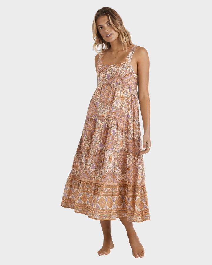 Image of Dresses. Product name - Billabong Womens Just For You Midi Dress Sunstone in Sunstone colour by brand - Billabong