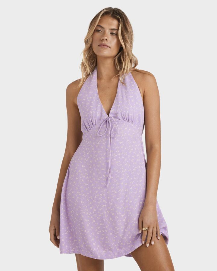 Image of Dresses. Product name - Billabong Womens All Around Mini Dress Light Purple in Light Purple colour by brand - Billabong