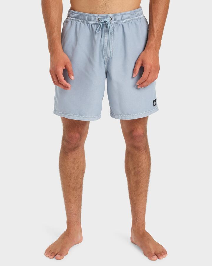 Image of a model wearing Shorts. Product name - Quiksilver Mens Everyday Volley 17" Swim Shorts Ashley Blue in Ashley Blue colour by brand - Quiksilver