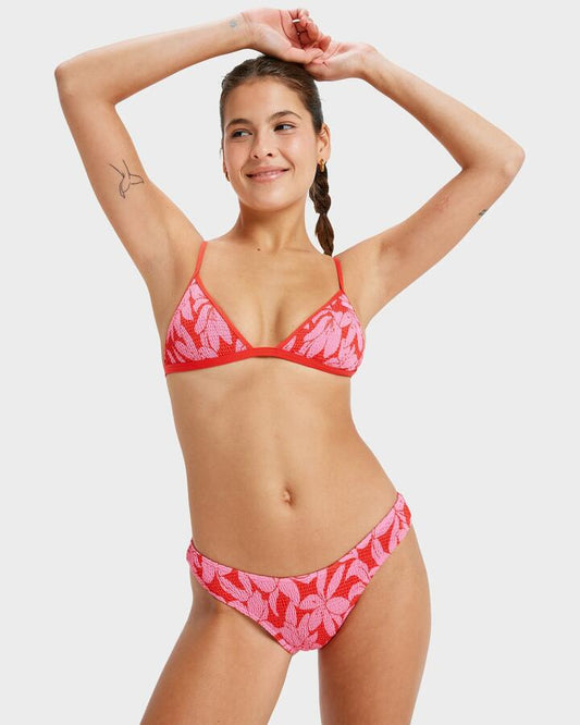 Image of Swimwear. Productname: Roxy - Womens Khloe Cheeky Bikini Bottom - Tomato Klaeido - in Tomato Klaeido colour by brand - Roxy