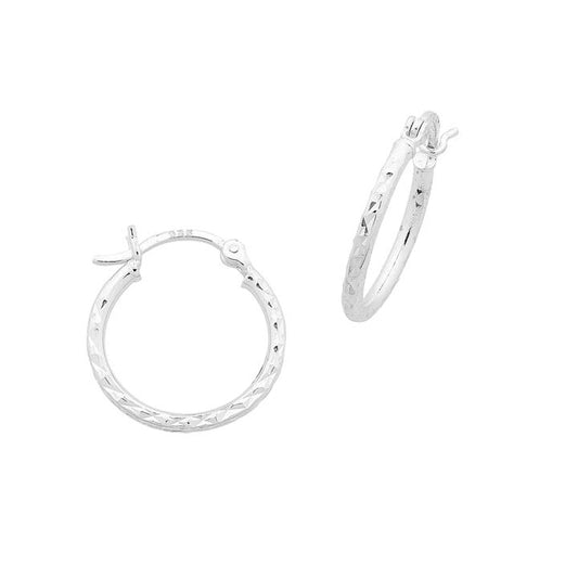 Image of Earrings. Productname: Sterling Silver 20mm Hoop Earrings in Silver colour by brand - Bevilles
