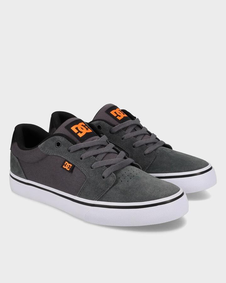 Image of Shoes. Productname: DC Shoes Mens Anvil Skate Shoes Grey/Black/Orange - in Grey/Black/Orange colour by brand - DC Shoes