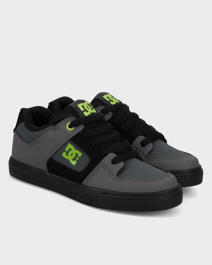 Image of Shoes. Productname: DC Shoes - Boys 8-16 Pure Skate Shoes - Black/Lime - in Black/Lime colour by brand - DC Shoes