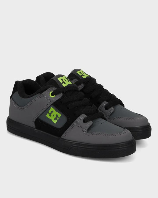 Image of Shoes. Productname: DC Shoes - Boys 8-16 Pure Skate Shoes - Black/Lime - in Black/Lime colour by brand - DC Shoes