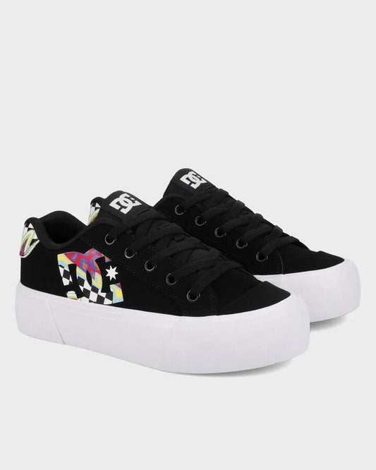Image of Heels. Productname: DC Shoes - Womens Chelase Platform Sneakers - Black/Multi - in Black/Multi colour by brand - DC Shoes