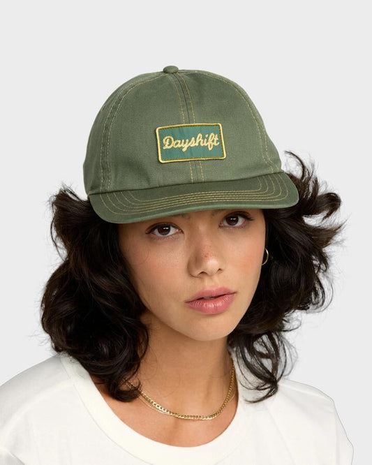 Image of Hats. Productname: RVCA - Womens Dayshift Dad Cap - Fir Green - in Fir Green colour by brand - RVCA