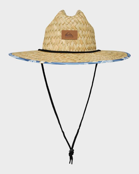 Image of Hats. Productname: Quiksilver - Mens Pierside Print Straw Hat - China Blue Dusty Floral - in China Blue Dusty Floral colour by brand - Quiksilver