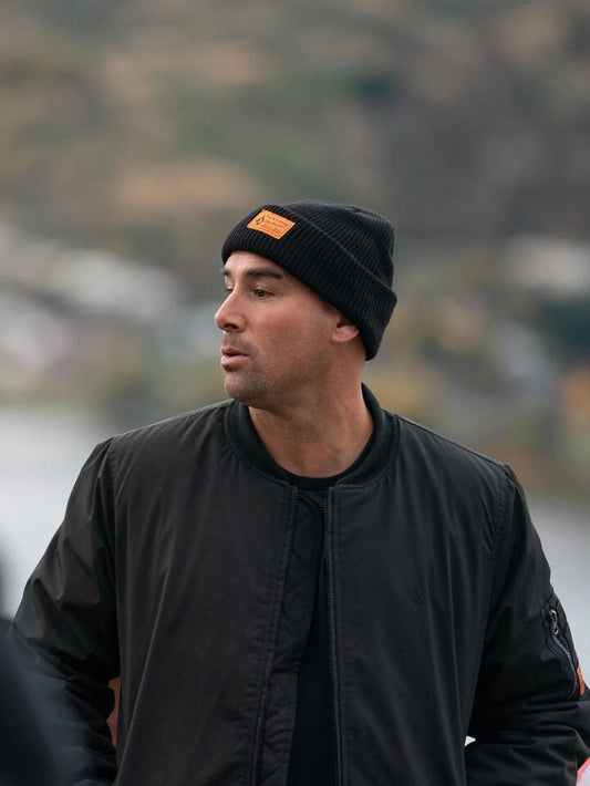Image of a model wearing Uniforms & Workwear. Productname: Volcom - Mens Workwear Beanie - Black - in Black colour by brand - Volcom