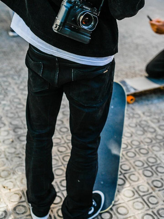 Image of Jeans. Productname: Volcom - Mens Solver Denim Jeans - Black On Black - in Black On Black colour by brand - Volcom