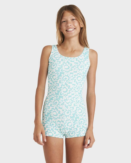 Image of Swimwear. Product name - Billabong Girls 6-16 Lost On You Retro Surf Suit Misty Blue in Misty Blue colour by brand - Billabong